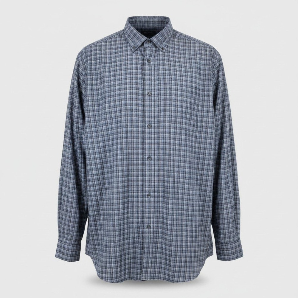 Eddie Bauer Plaid Flannel Button Down Mens T3XL Blue Outdoor Casual Gorpcore